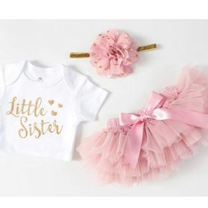 Little sister newborn tutu set